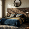 Vintage Headboard Carved Sliding Door