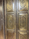 Antique Brass Clad Panel Doors Hand Hammered Three Panel Floral Doors