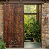 Antique Hand-Carved Wooden Hinged Door 