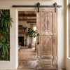 whitewashed carved door