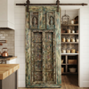 Distressed Blue-Green Patina, Reclaimed Wood Statement Door