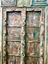 Distressed Blue-Green Patina, Reclaimed Wood Statement Door