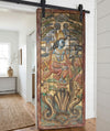 Vintage Carved Wood Door Krishna Kaliya Mardan Panel Indian Temple Wall Art 83x36
