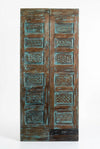 Pair of Carved Wood Doors with Blue Patina | Closet, Pantry or Wall Art Panels