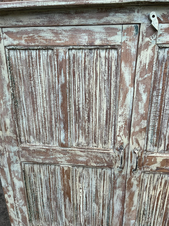 Antique Carved Sideboard Whitewash Cabinet Storage Carved Chest