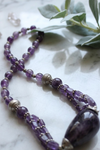 Purple Amethyst Twisted Beads Necklace – Handmade Stone Jewellery