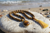 Tiger Eye Prayer Bead Mala | Energized Ganesha Yantram for Meditation