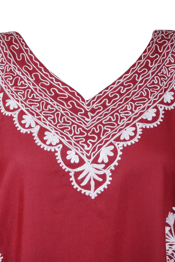Women's Kaftan Maxi Dress Red Boho Dresses, L-3XL