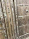 Antique India Fortress Doors, Arched Bleached Teak Doors, Headboard, 115x90