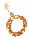 Rudraksha & Yellow Jade Mala Beads – Sunny Forest Yoga Prayer Necklace