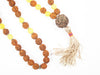 Rudraksha & Yellow Jade Mala Beads – Sunny Forest Yoga Prayer Necklace