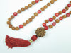 Red Coral Rudraksha Healing Chakra Mala – Meditation Prayer Beads Necklace