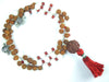 Healing Moonstone Coral Rudraksha Mala Beads – Handmade Prayer & Meditation Necklace
