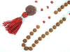Healing Moonstone Coral Rudraksha Mala Beads – Handmade Prayer & Meditation Necklace