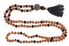 Yoga Mala Meditation Beads | Rudraksha & Black Agate Earthing Prayer Mala Necklace