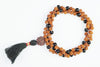 Yoga Mala Meditation Beads | Rudraksha & Black Agate Earthing Prayer Mala Necklace