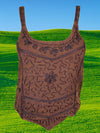 Womens Tank Top, Brown embroidered tank top, summer top, Beach Bohemian Tops, SM