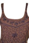 Womens Tank Top, Brown embroidered tank top, summer top, Beach Bohemian Tops, SM