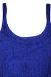 Womens Strap Top Blue  Embroidered Top S