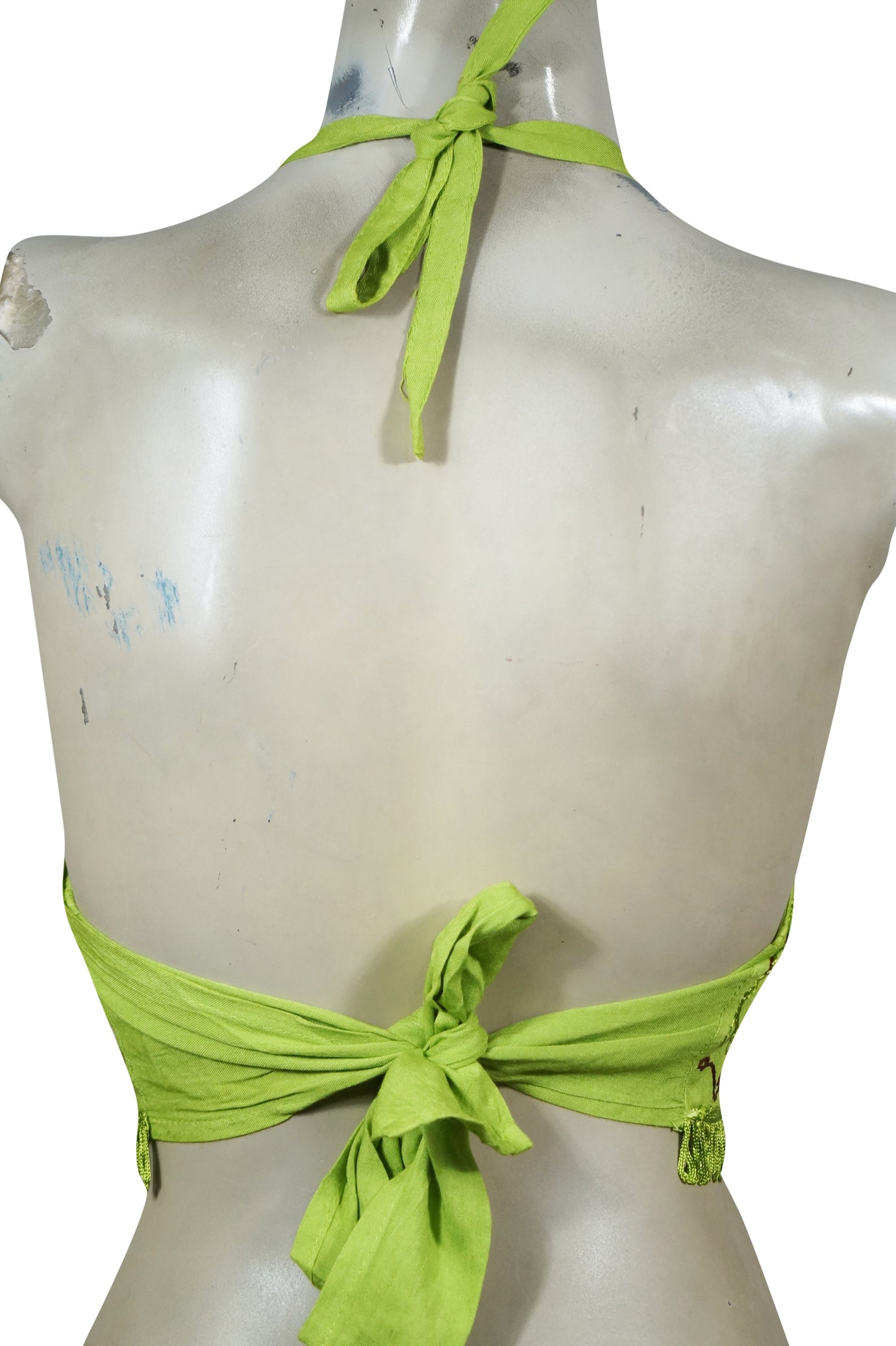 Women Crop Top Summer Green Halter Top Dress S