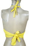 Women Halter Top, Yellow Tie Hand Embroidered Stylish S