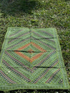 Vintage Green Indian Tapestry – Hand-Embroidered Wall Hanging, Boho Textile Art
