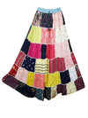 Patchwork Boho Maxi Skirt Colorful Handmade Skirts S/M/L