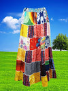 Patchwork Boho Maxi Skirt Colorful Handmade Skirts S/M/L