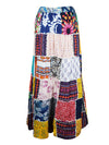 Patchwork Boho Maxi Skirt Colorful Handmade Skirts S/M/L