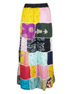 Womens Patchwork Maxi Yellow Boho Gypsy Skirt S/M/L