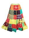 Womens Patchwork Maxi Skirt  Colorful Gyspy Skirt S/M/L