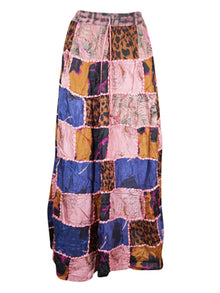  Boho Patchwork Maxi Skirt Pink Boho Gypsy Skirt S/M/L