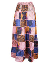Boho Patchwork Maxi Skirt Pink Boho Gypsy Skirt S/M/L
