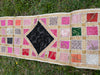 White & Pink Boho Table Runner | Ethnic Handmade Home Decor Accent