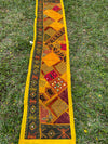 Banjara Yellow Patchwork Table Runner – Hand-Embroidered Wall Decor & Home Accent