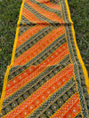 Moroccan Orange & Green Sequin Table Runner – Handcrafted Ethnic Embroidery