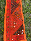 Orange Banjara Embroidered Table Runner – Boho Chic Ethnic Patchwork
