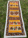 Ethnic Tribal Ivory & Orange Table Runner – Handmade Patchwork Home Decor