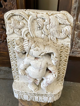 Vintage Ganesha Sculpture Ganesh Wood Statue