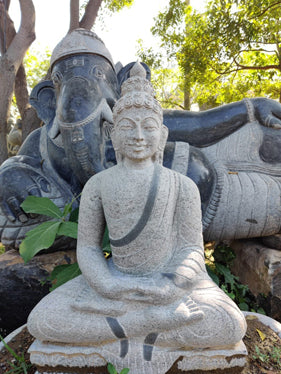 PRE ORDER-Natural Granite Stone Meditation Buddha Garden Statue, Zen Budha