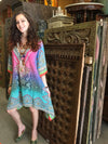 Women’s Georgette Tunic Kaftan Dress – Flowy Maternity-Friendly Beach Cover-Up Size