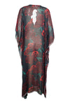 
Women’s Sheer Black & Red Caftan Maxi Dress – Boho Beach Cover-Up & Resort Wear  4XL
