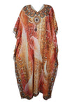 Women’s Pink Kimono Caftan – Digital Print Maternity Nightdress & Boho Loungewear Size