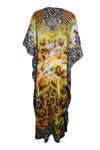 Soft Georgette Yellow Caftan Maxi Dress – Bohemian Cruise-Ready Kaftan Gown  3XL