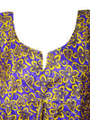 Women Floral Kaftan, Midi Dresses Blue Yellow S/M/L