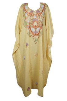  Kaftan for Women Floral Embroidery Loose Holiday Housedress Caftan 4XL