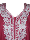 Women's Kaftan Dress – Passionate Plum with Dahlia Floral Embroidery Boho Caftan L-4XL
