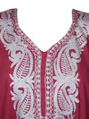 Women's Kaftan Dress Passionate Plum Dahlia Embroidered Floral Mid Calf Kaftans L-4XL