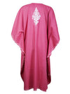 Women's Kaftan Dress – Passionate Plum with Dahlia Floral Embroidery Boho Caftan L-4XL