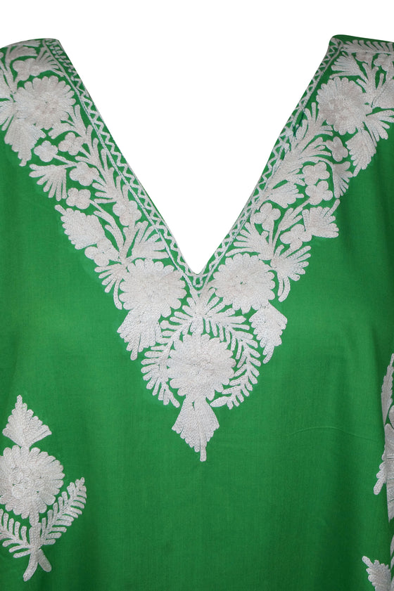 Women's Travel Kaftan Seafoam Green Caftan Dress, Comfortable and Stylish Caftan  L-4XL